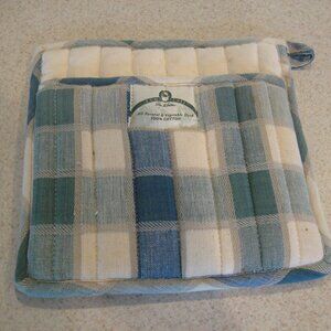 Park B Smith Fabric Pot Holder/Hot Pad Blue/Green